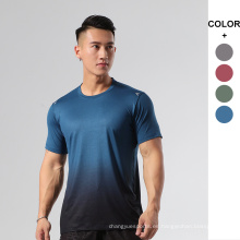 Camiseta de cuatro vías rápida de cuatro vías Sports Sports Top Head Gradient Regular Fit Jogger Man Tech Shirts